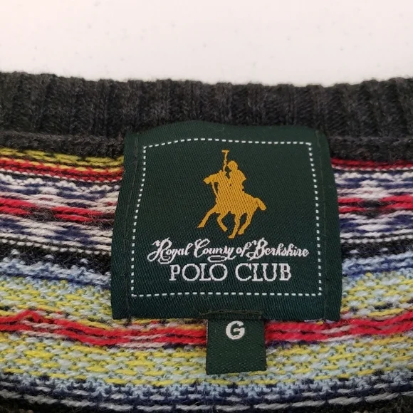 Royal County of Berkshire Polo Club Mens Oxford Sweater Size Medium - Picture 4 of 8